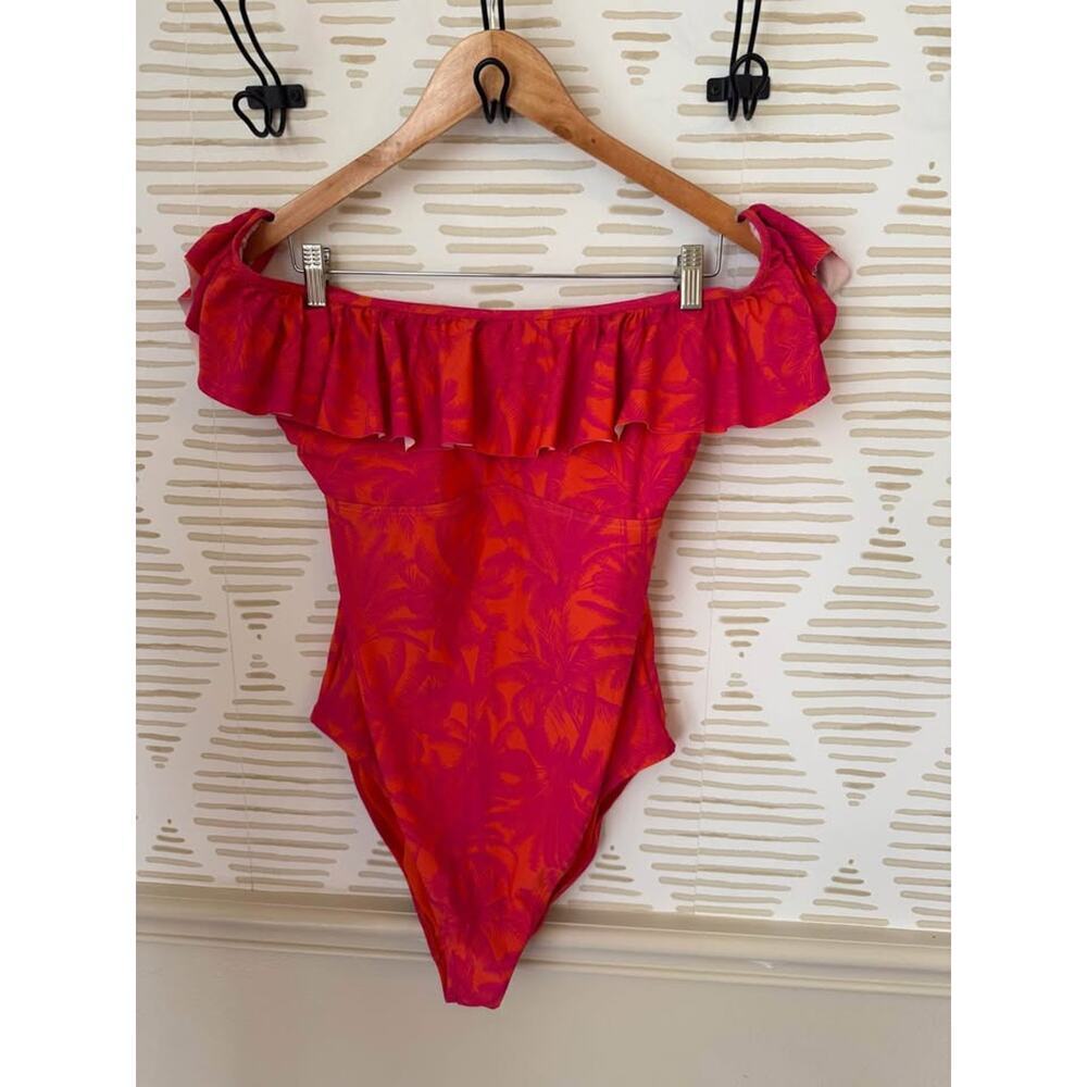 Mynah Women’s XL Off Shoulder Ruffle One Piece Swimsuit